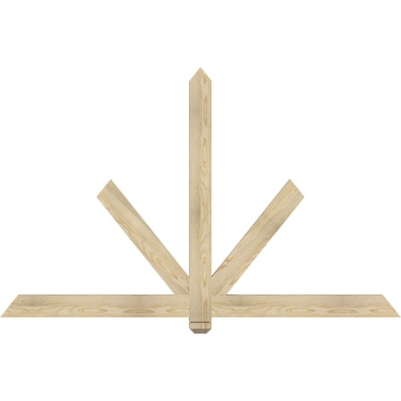 Ekena Millwork Kennewick Rough Sawn Timber Gable Bracket, Douglas Fir, 72"W x 45"H x 2"D x 4"F, 15/12 Pitch GBW072X45X0204KEN00RDF